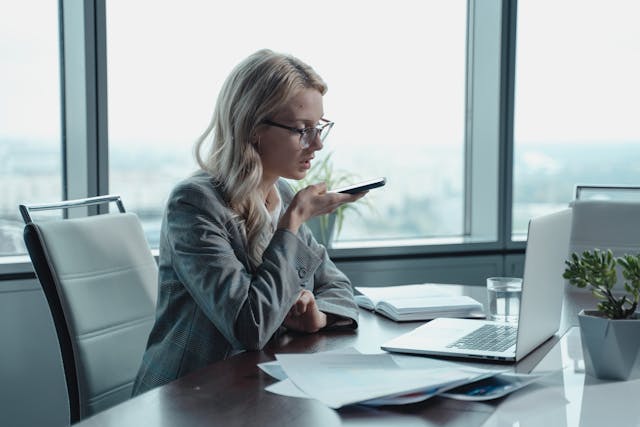Person using a laptop